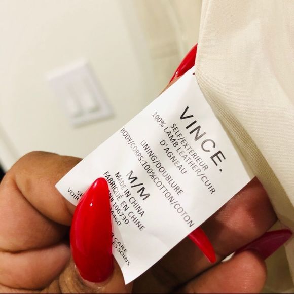 Vince White Lamb LeatherĀ SleevelessāVest - Picture 3 of 8